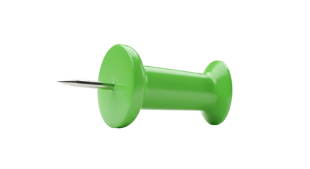 Isolated Green Push Pin