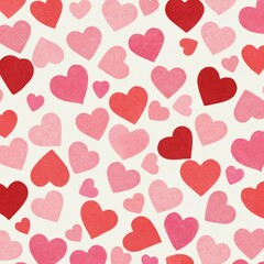 Watercolor Hearts Pattern