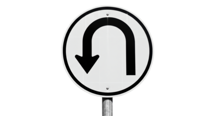Isolated U-Turn Sign