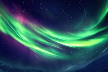 Obraz premium Natural light display illuminates the night sky in a remote wilderness