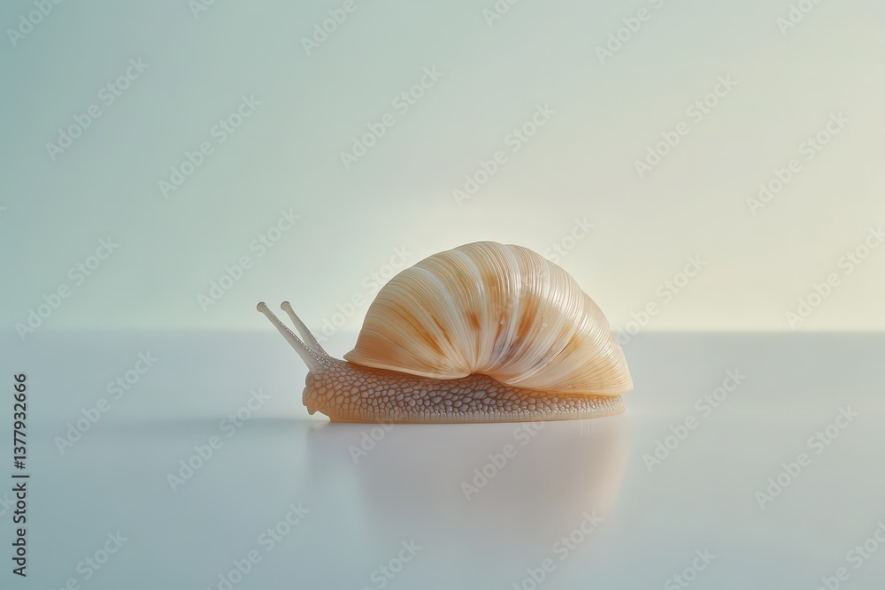 Poster a close up image shows a single snail on a surface
