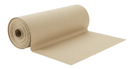 Isolated Roll of Burlap Fabric