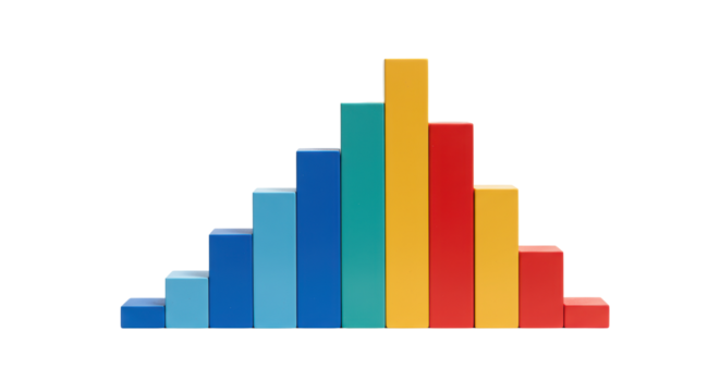 Isolated Colorful Data Representation Bar Chart Blocks