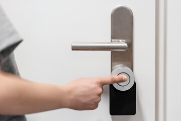 Door Lock. Modern Electric Smart Lock Nuki for Control Door Lock. Electronic Door Lock.