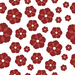 Seamless Abstract Red Floral Pattern Vector Background