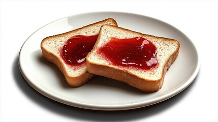 Two slices of white bread on a white plate. the bread appears to be toasted and has a golden brown crust.