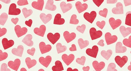 Watercolor Hearts Pattern
