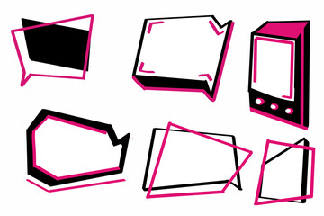 Dialog boxes of various shapes. Space for text for comics and advertising of nice colors on a white background.