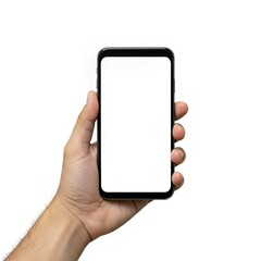 Holding Generic Smartphone Mockup with Blank Screen for App Promotion