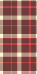 Square textile fabric pattern, kilt plaid tartan check. Purchase texture vector background seamless in red and papaya whip colors.