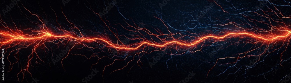 Poster dynamic electrical energy in an abstract representation with vivid lightning effects.