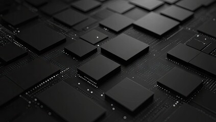 Abstract circuit board with numerous square chips