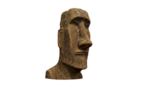 Isolated Moai Head