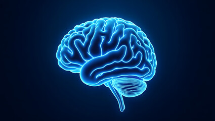 Digital brain with neural pathways and data nodes