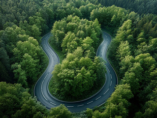 aerial view of closed circuit road