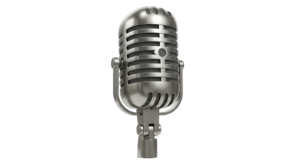 Isolated Silver Microphone