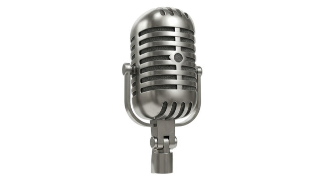 Isolated Silver Microphone