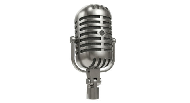 Isolated Silver Microphone