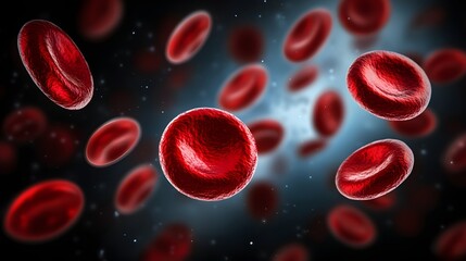 Red blood cells flow, microscopic view, medical research (2)