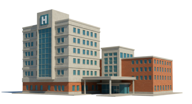 Isolated Hospital Building