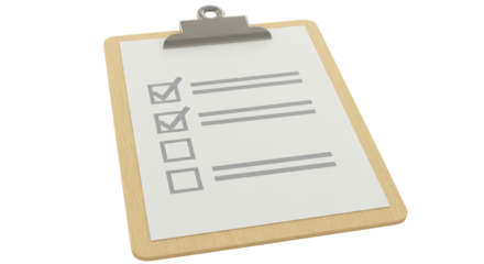 Isolated Clipboard Exam Review Checkmarks