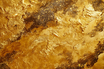 Glittering gold texture background, top view, flat lay