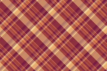 Subtle texture fabric tartan, customized textile vector pattern. No people background seamless plaid check in red and orange colors.