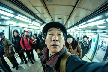 Naklejka premium South korean people portrait adult architecture.
