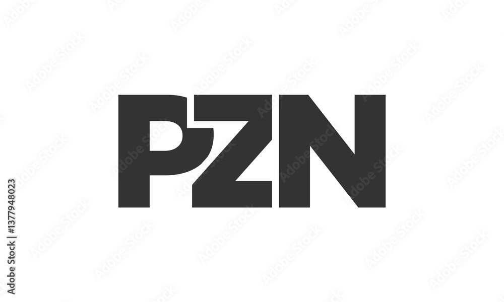 Poster pzn logo design template with strong and modern bold text. initial based vector logotype featuring s