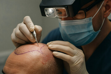 Precision hair transplant procedure using FUE technique