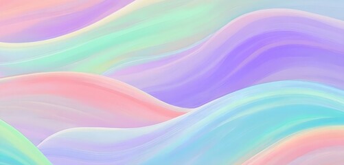 Obraz premium A dreamy abstract background featuring smooth, fluid shapes in a soft pastel color palette.