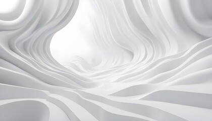 "Modern Abstract 3D Background with Smooth Curvy White Surfaces and Fluid Elegance"