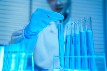 science laboratory test tubes , lab equipment for research new medical