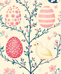 Illustration of a cute and cozy sticker set design about Easter