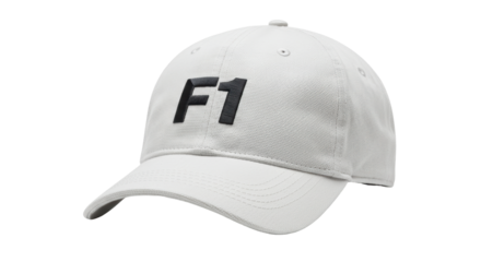Isolated White F1 Baseball Cap