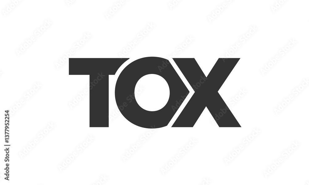 Poster tox logo design template with strong and modern bold text. initial based vector logotype featuring s