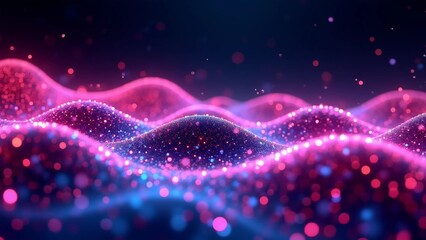 Fototapeta premium Futuristic Blue and Purple Gradient Background with Wavy Dotted Patterns