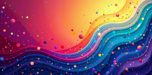 Colorful abstract backdrop with rainbow swirls, vibrant, illustration, rainbow