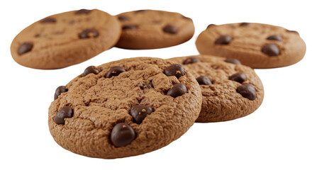 Isolated Chocolate Chip Cookies