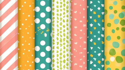 Colorful seamless patterns set.