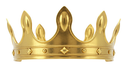 Isolated Golden Crown on White Background