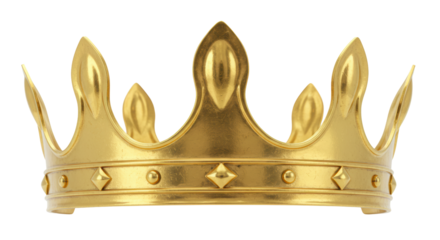 Isolated Golden Crown on White Background