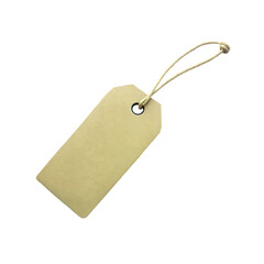Blank price tag isolated on transparent background. Png