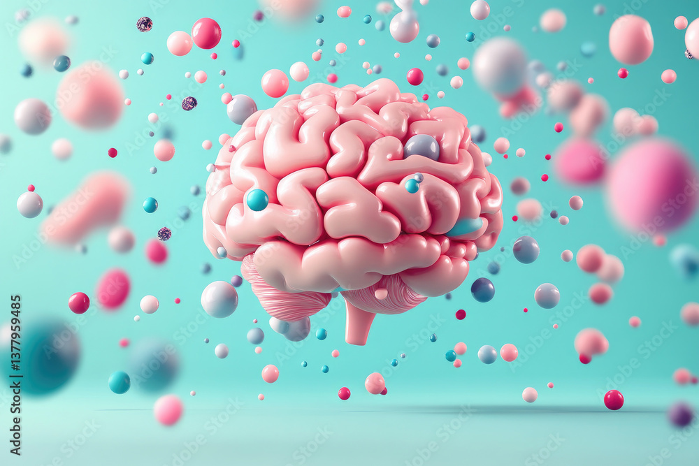 Poster creative brain visualization abstract art conceptual design colorful environment artistic viewpoint