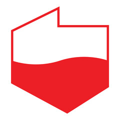 Wyprodukowane w Polsce symbol graficzny, Minimalistyczna grafika Made in Poland, vector ikona