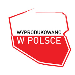 Wyprodukowane w Polsce symbol graficzny, Minimalistyczna grafika Made in Poland, vector ikona