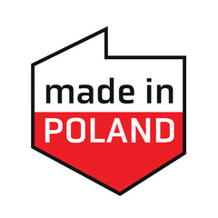 Wyprodukowane w Polsce symbol graficzny, Minimalistyczna grafika Made in Poland, vector ikona