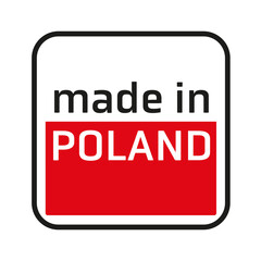 Wyprodukowane w Polsce symbol graficzny, Minimalistyczna grafika Made in Poland, vector ikona