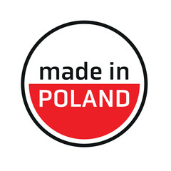 Wyprodukowane w Polsce symbol graficzny, Minimalistyczna grafika Made in Poland, vector ikona