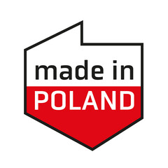 Wyprodukowane w Polsce symbol graficzny, Minimalistyczna grafika Made in Poland, vector ikona